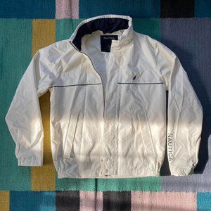 white navy nautica zip up jacket